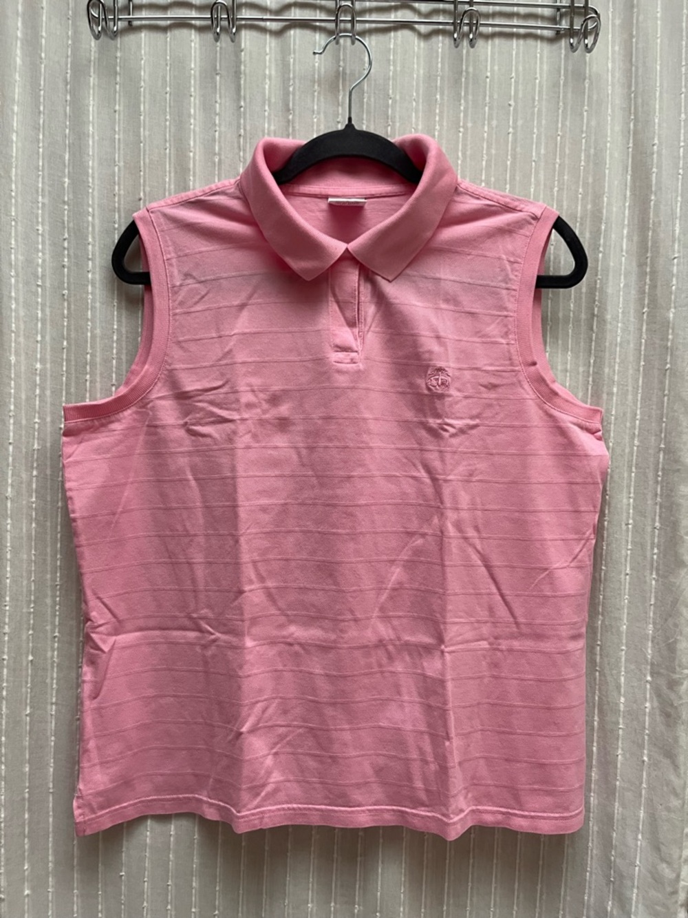 Brooks Brothers Women's Pink Cotton Sleeveless Collared Polo Shirt XL